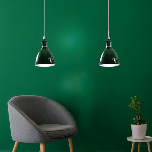 Lampe suspendue verte de plafond réglable rétro vintage industriel avec support E27 UK ~ 4023