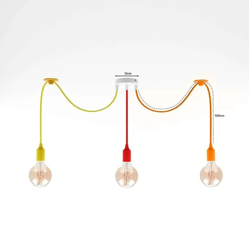 Suspension 3 têtes avec câbles textiles colorés réglables
Installation suspension araignée au plafond