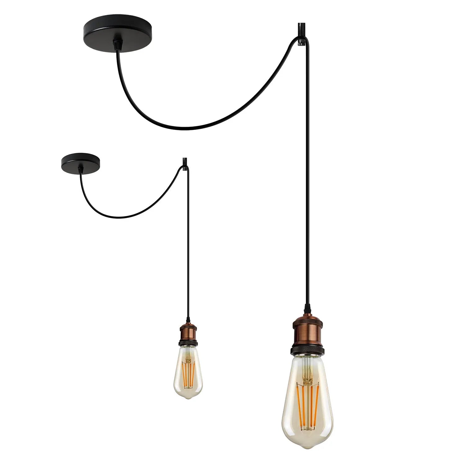 Kit suspension luminaire E27 avec câble réglable et crochet