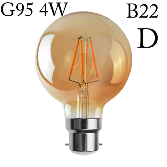 Ampoule industrielle vintage globe rétro G95 B22 40 W à intensité variable - 4072
