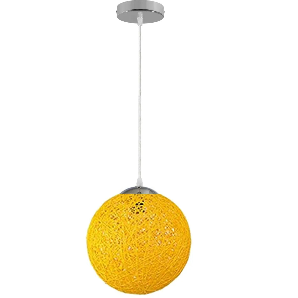 Lampe Suspendue Sphère Fil de Rattan Suspension Luminaire Moderne Bohème Lustre pour Salon, Chambre et Salle à Manger 