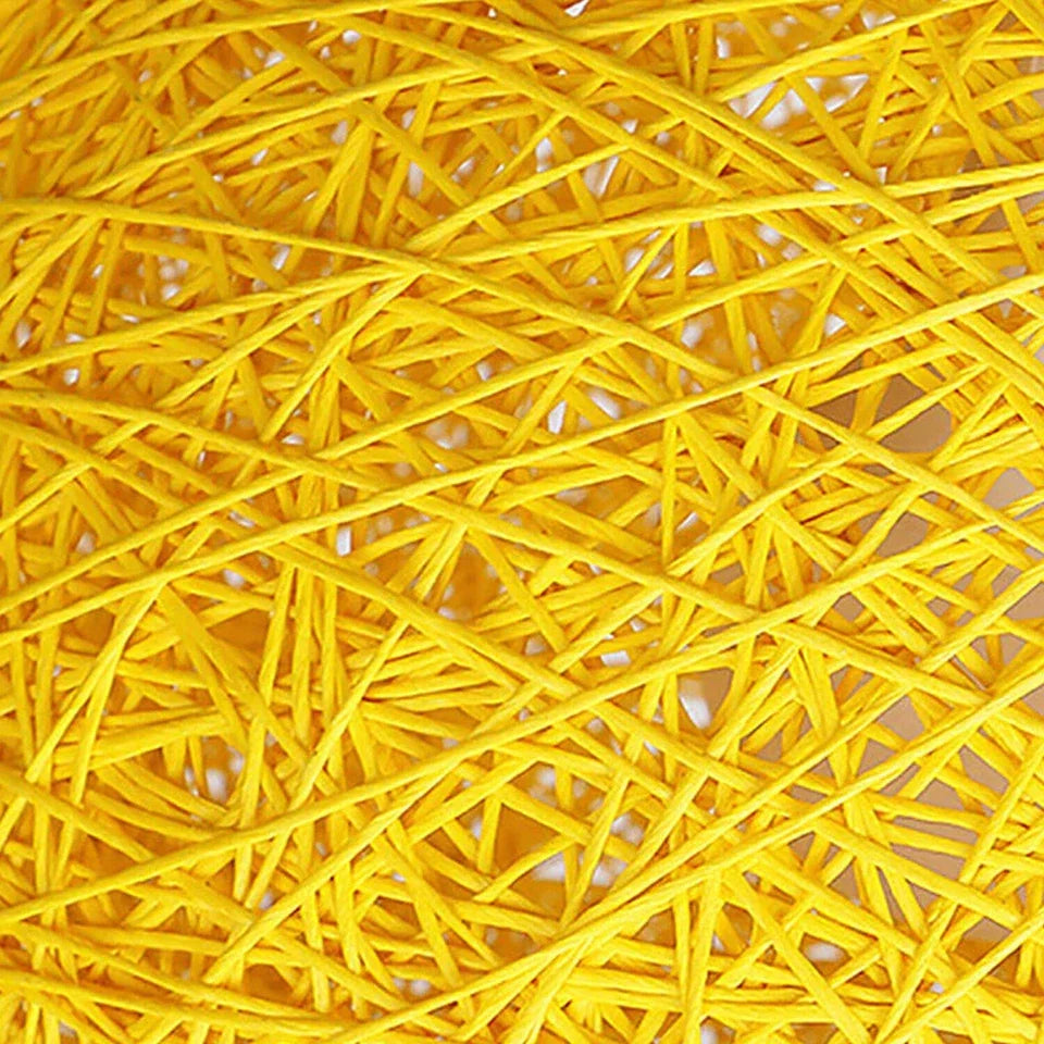 Lampe Suspendue Sphère Fil de Rattan Suspension Luminaire Moderne Bohème Lustre pour Salon, Chambre et Salle à Manger 