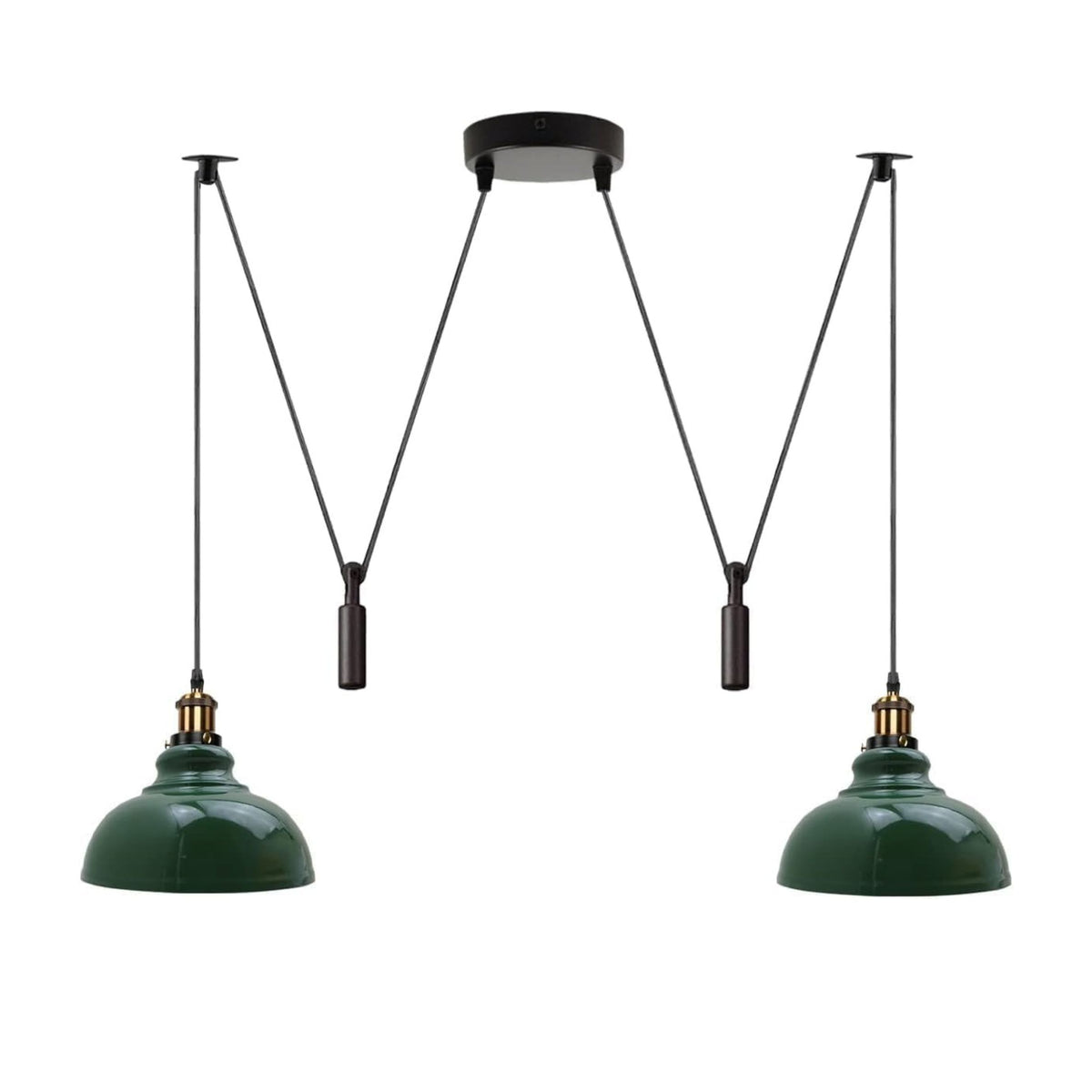 Lampe araignée industrielle 2 têtes avec cordons réglables de 195 cm