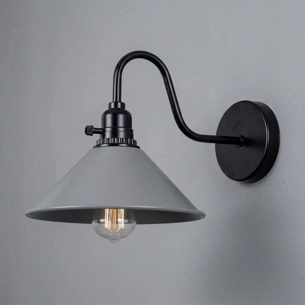 Lampe murale vintage gris style rétro