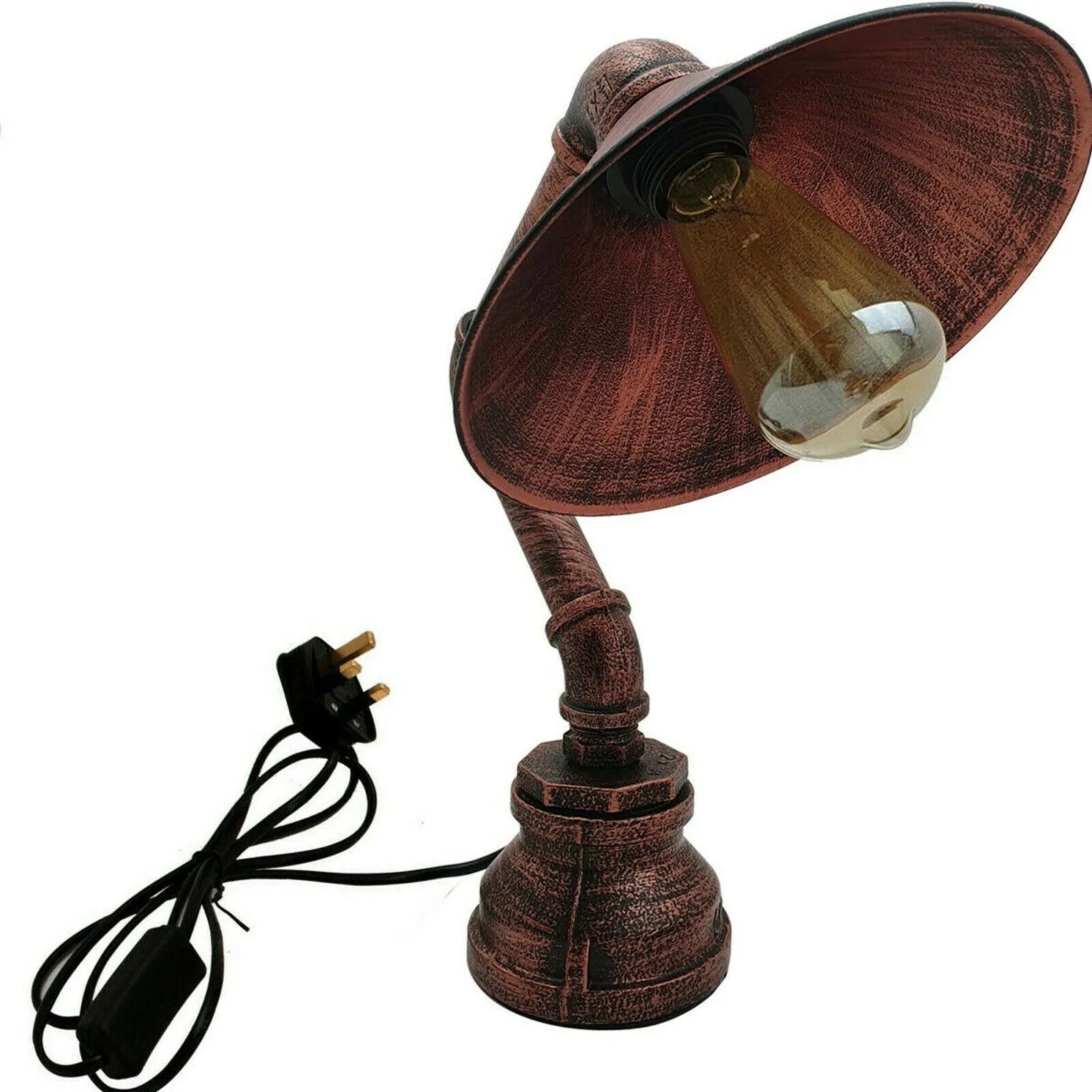 Lampe à poser rétro led en métal style industriel