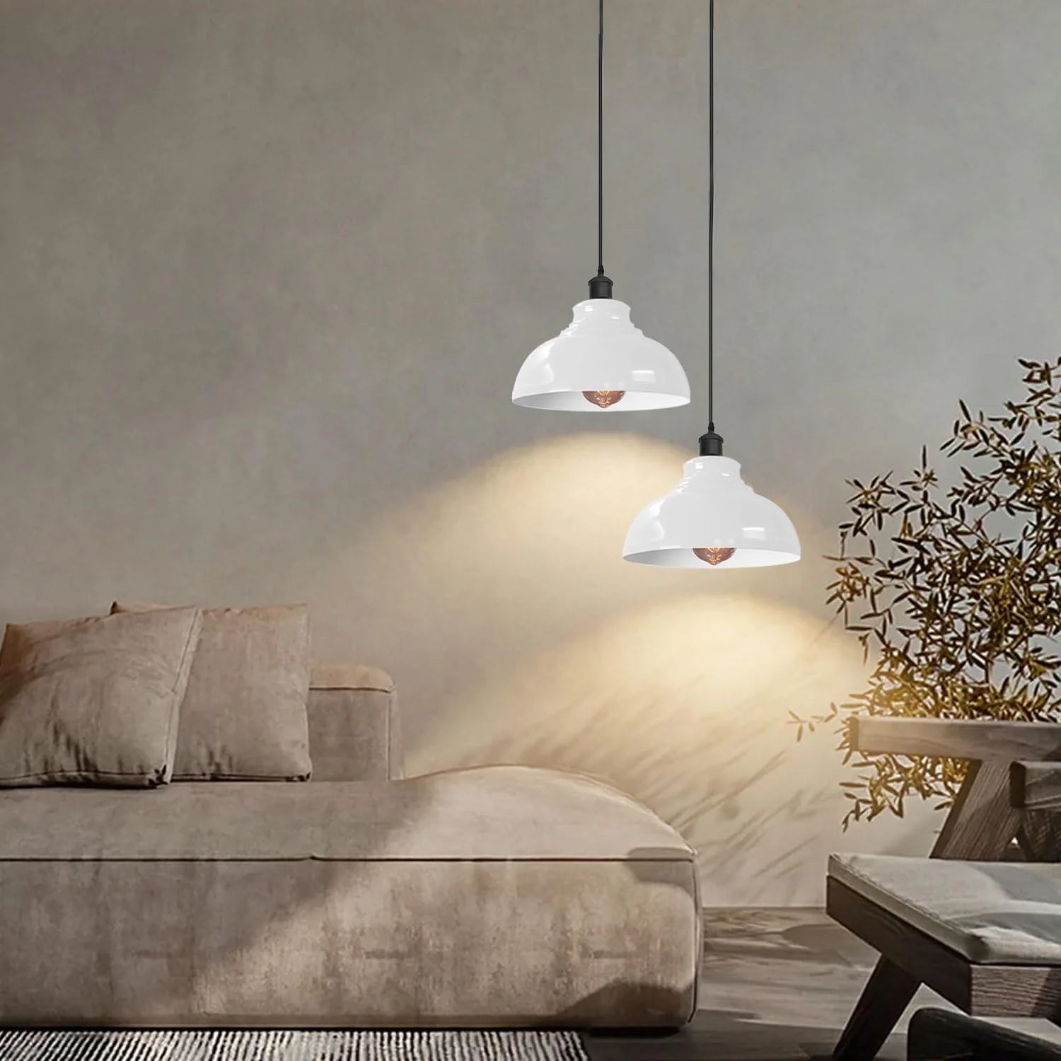 Lampe suspension industrielle pour îlot de cuisine