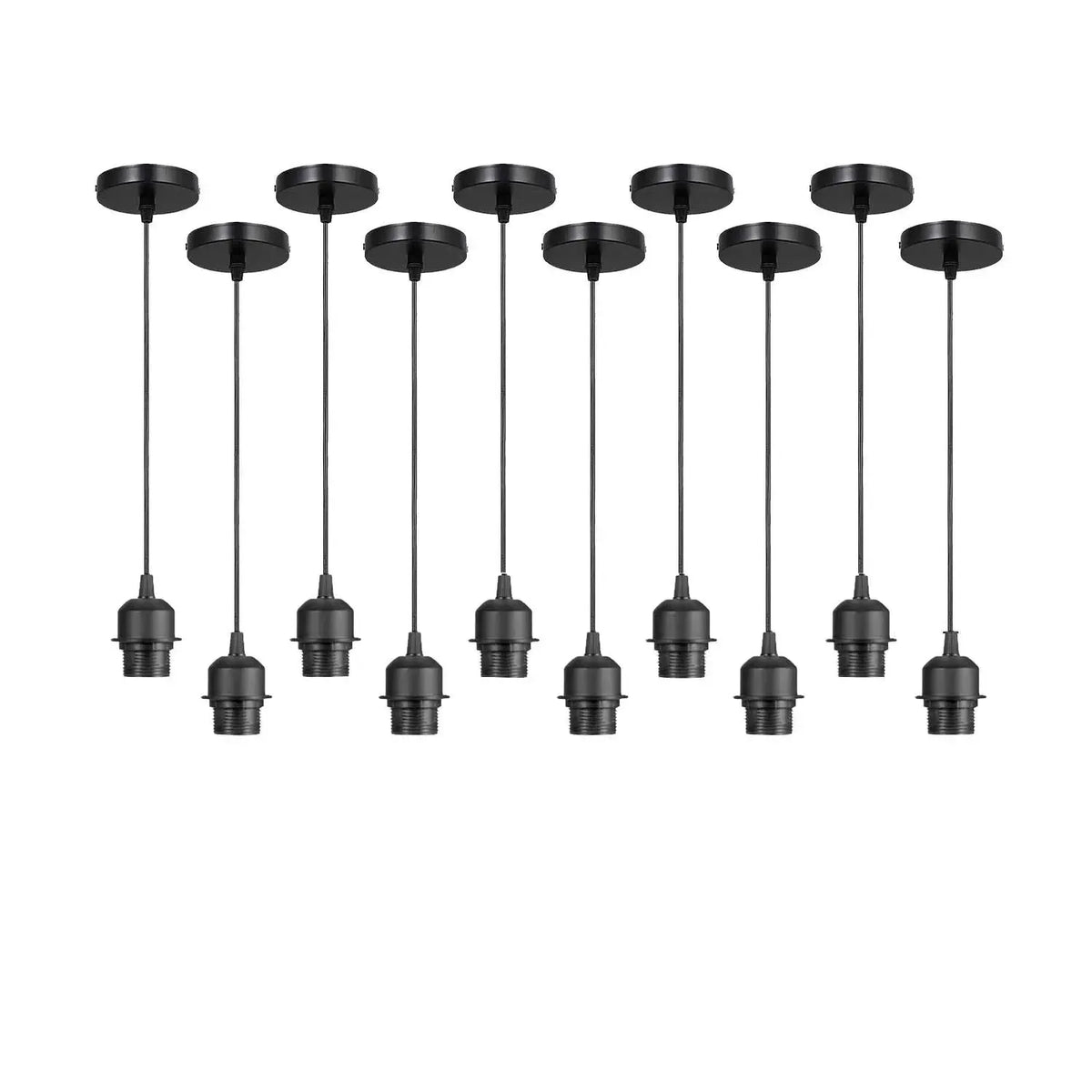 Lot 10 suspensions noires pour lustre industriel