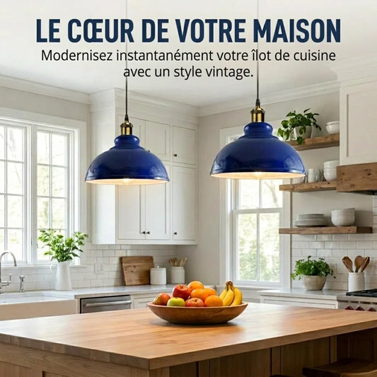 Lot de 2 suspensions vintage industrielles LEDSone