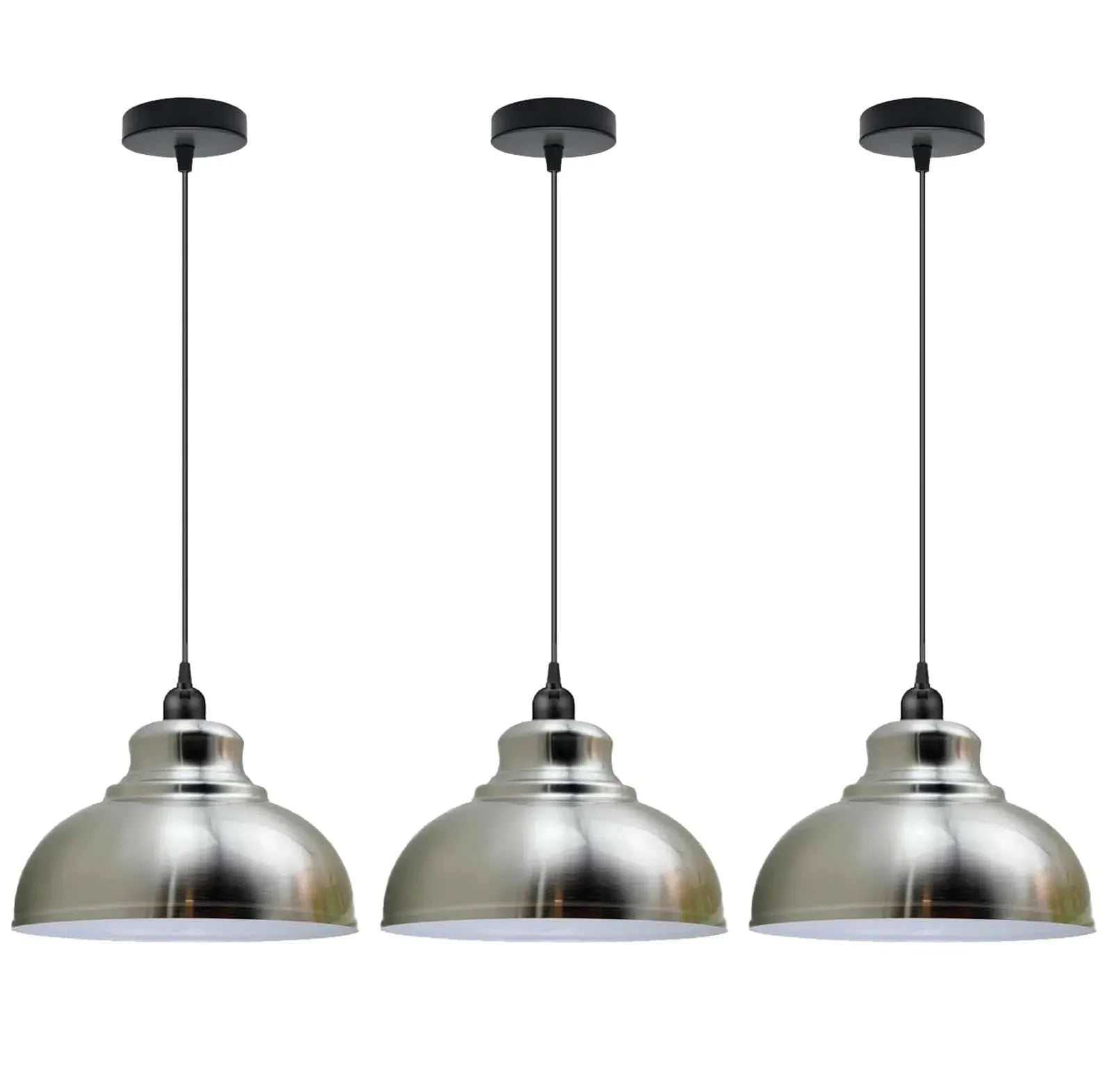 Lot de 3 Suspensions Vintage Industrielles E27