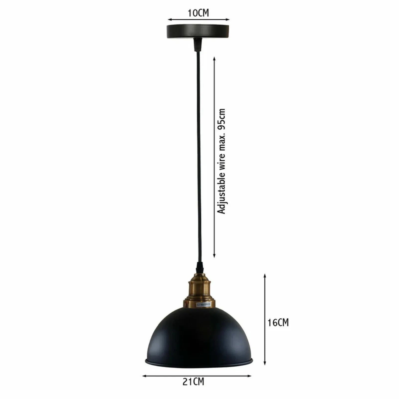 Lot de trois luminaires suspendus noirs style loft