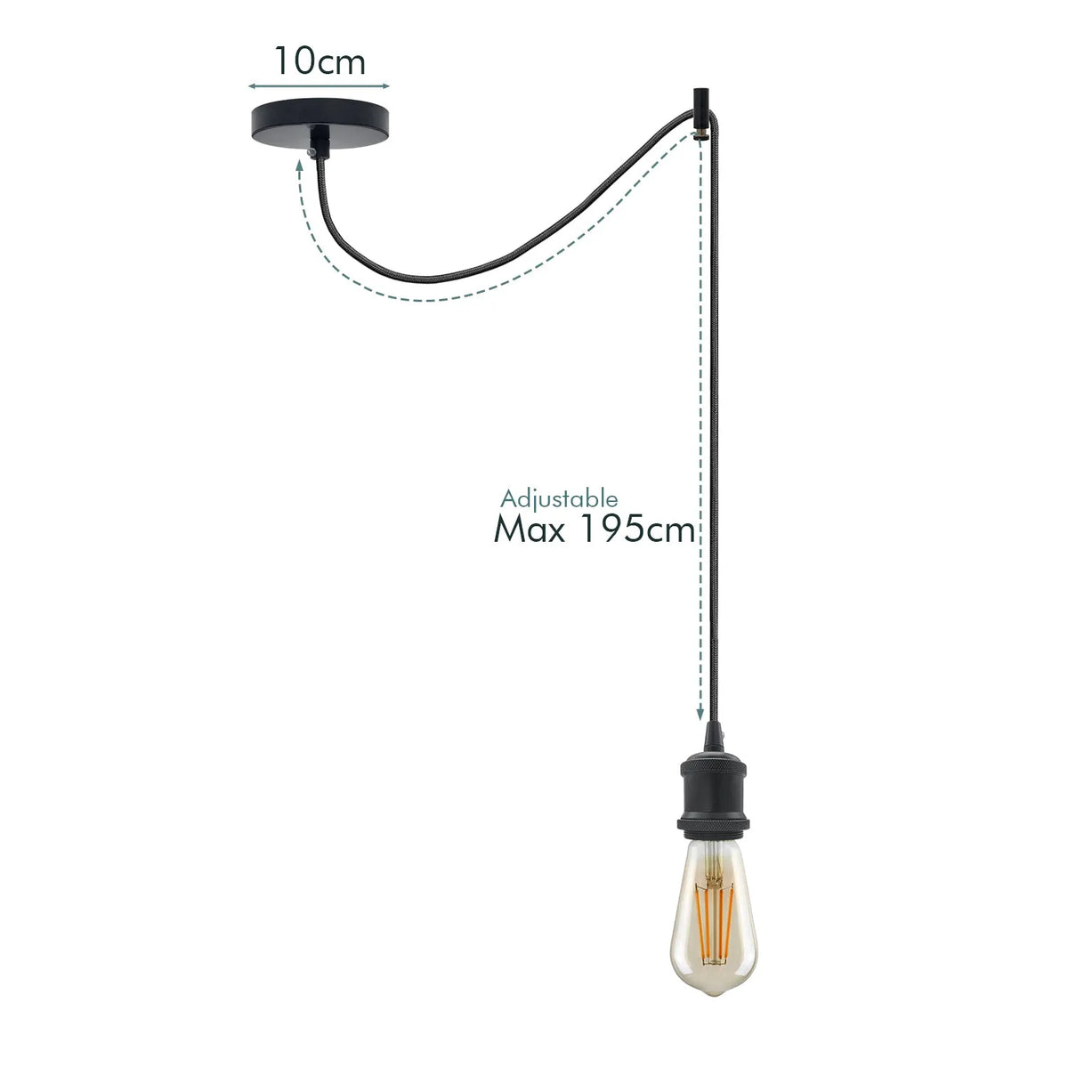 Luminaire araignée vintage avec câble tissu