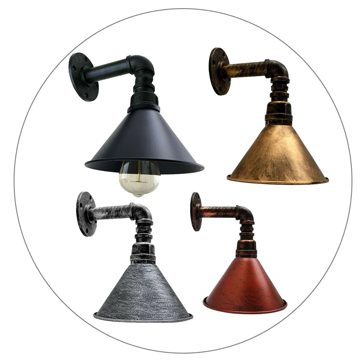 Luminaire mural industriel vintage style loft

