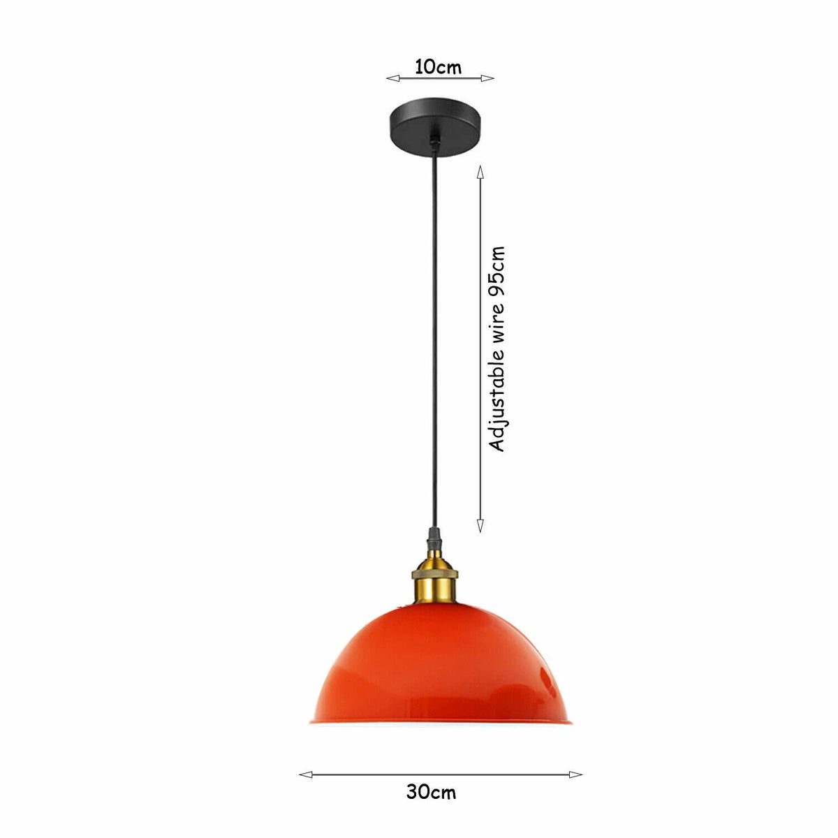 Luminaire orange vintage industriel en métal