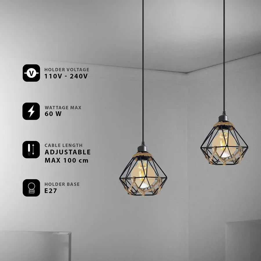 Luminaire suspendu industriel pour salle à manger