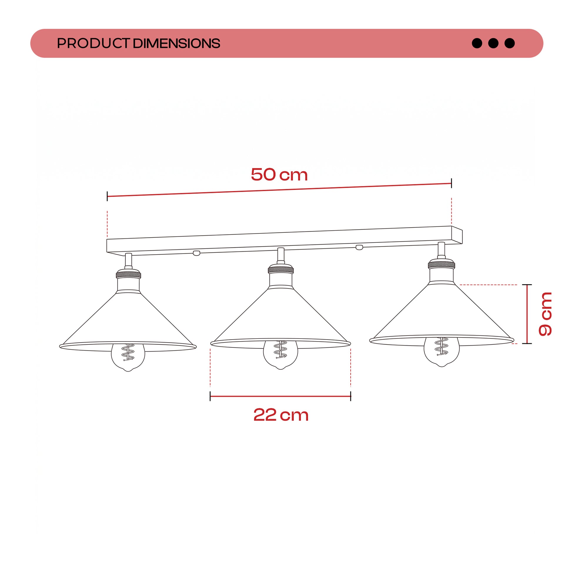 Lustre 3 lampes en cuir synthétique avec