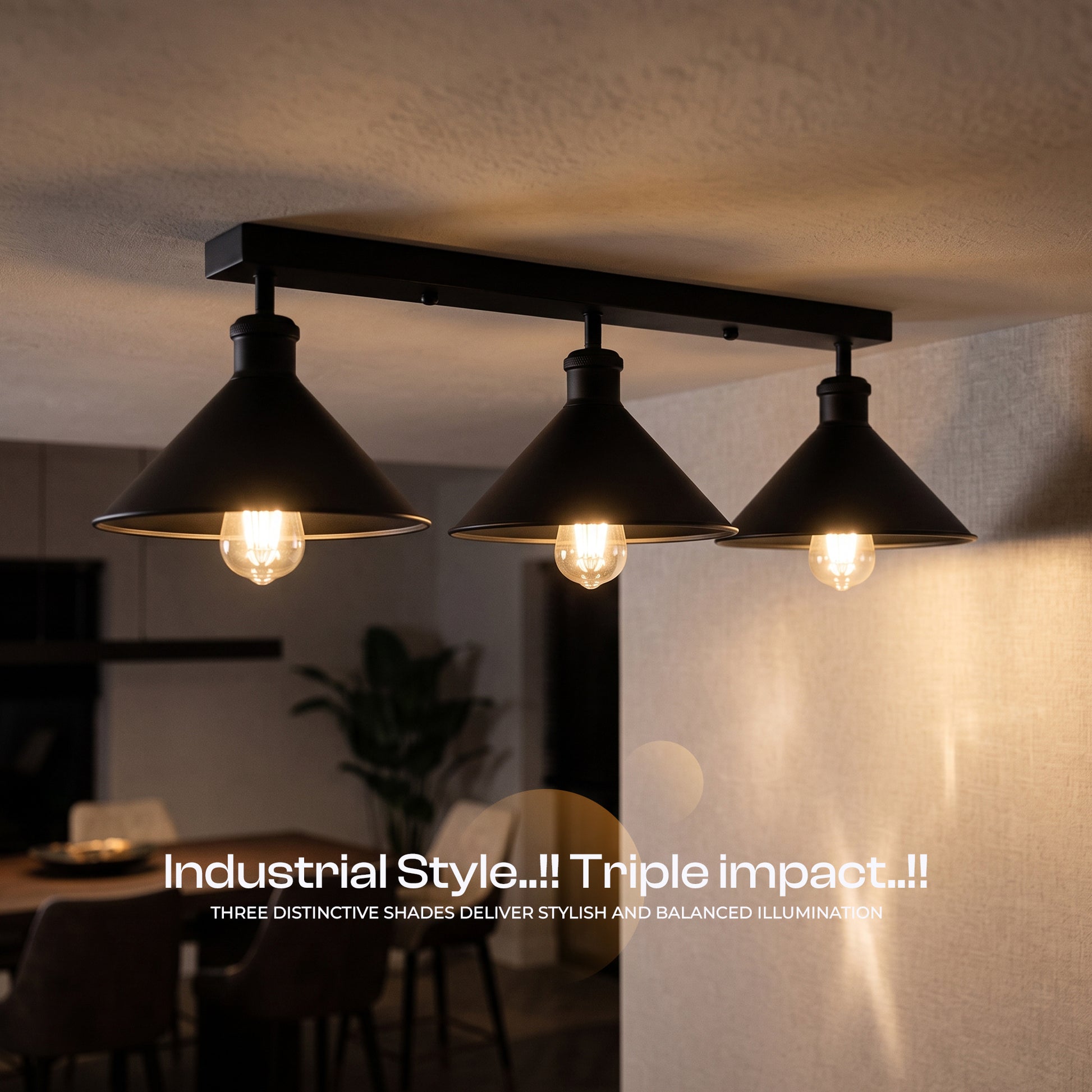 Lustre 3 lampes en cuir synthétique avec