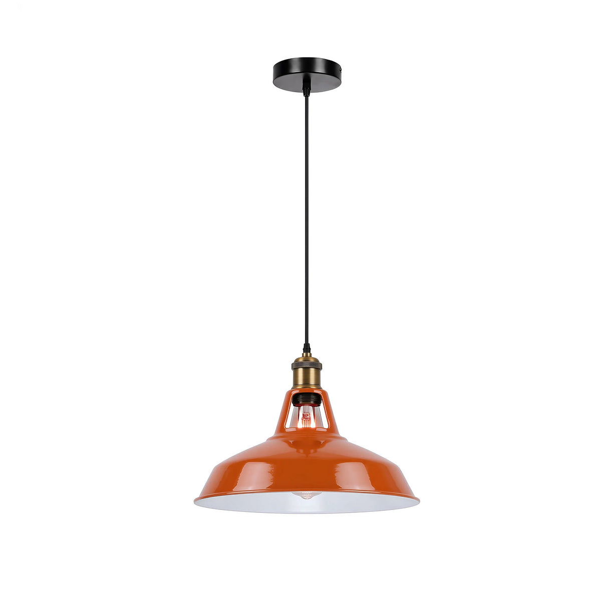 Lustre Suspension Industrielle Vintage E27 LED Lampe Plafonniers Retro Abat-jour pour Cuisine Salle à manger Salon Chambre Restaurant, Noir