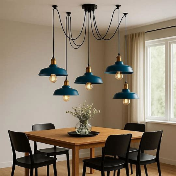 Lustre Araignée E27 – Suspension Moderne Salon 2m Réglable