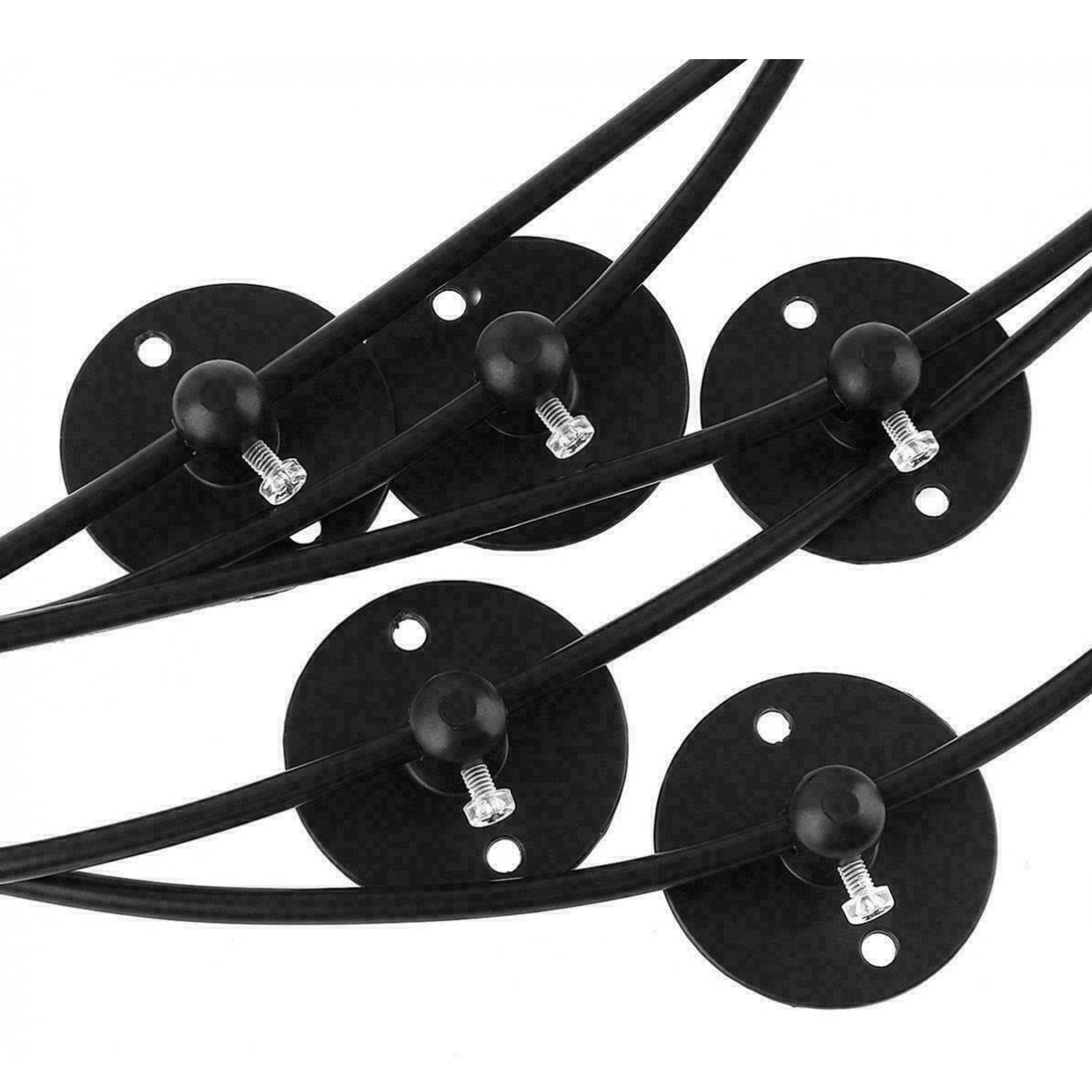 Lustre suspension araignée noire multi-ampoules pour salon