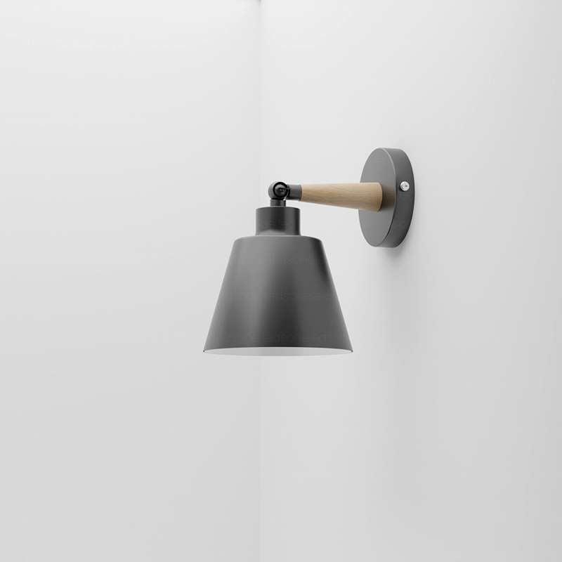 Modern Metal wall sconce wooden decorative 180 rotatable-Application 4