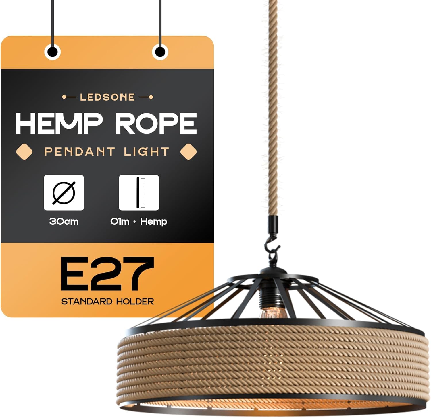 Montez au plafond une suspension luminaire rotin