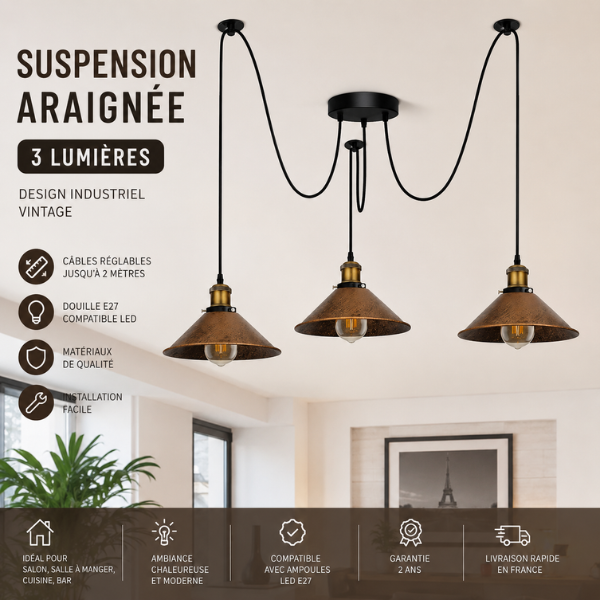 suspension industrielle vintage