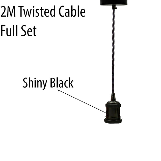 Support suspendu de base E27 avec câble torsadé de 2 m ~ 1737