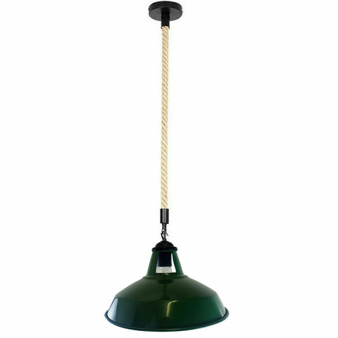 Lampe suspendue au plafond en métal industriel, corde de chanvre de 2m, ~ 5343