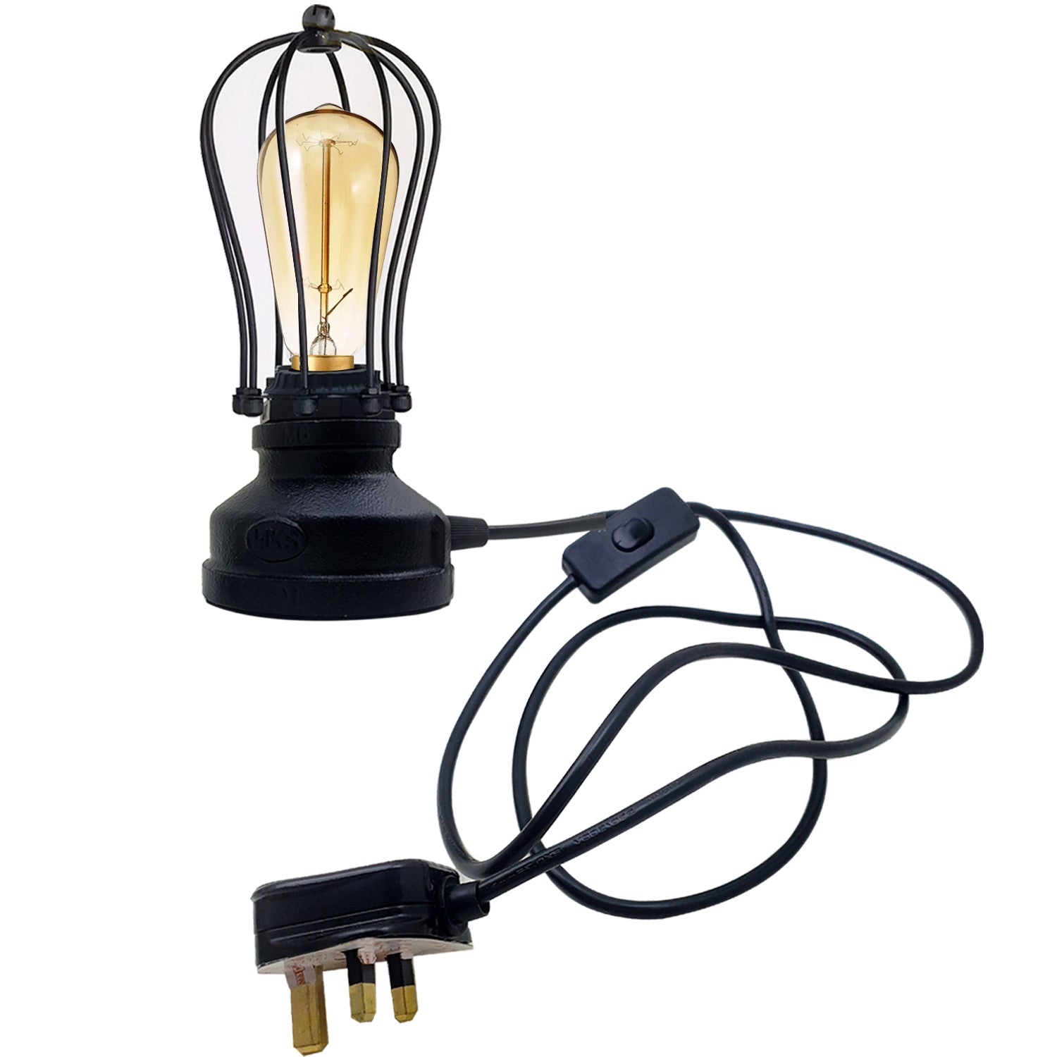 metal lamp holder on/off switch table lamp light 