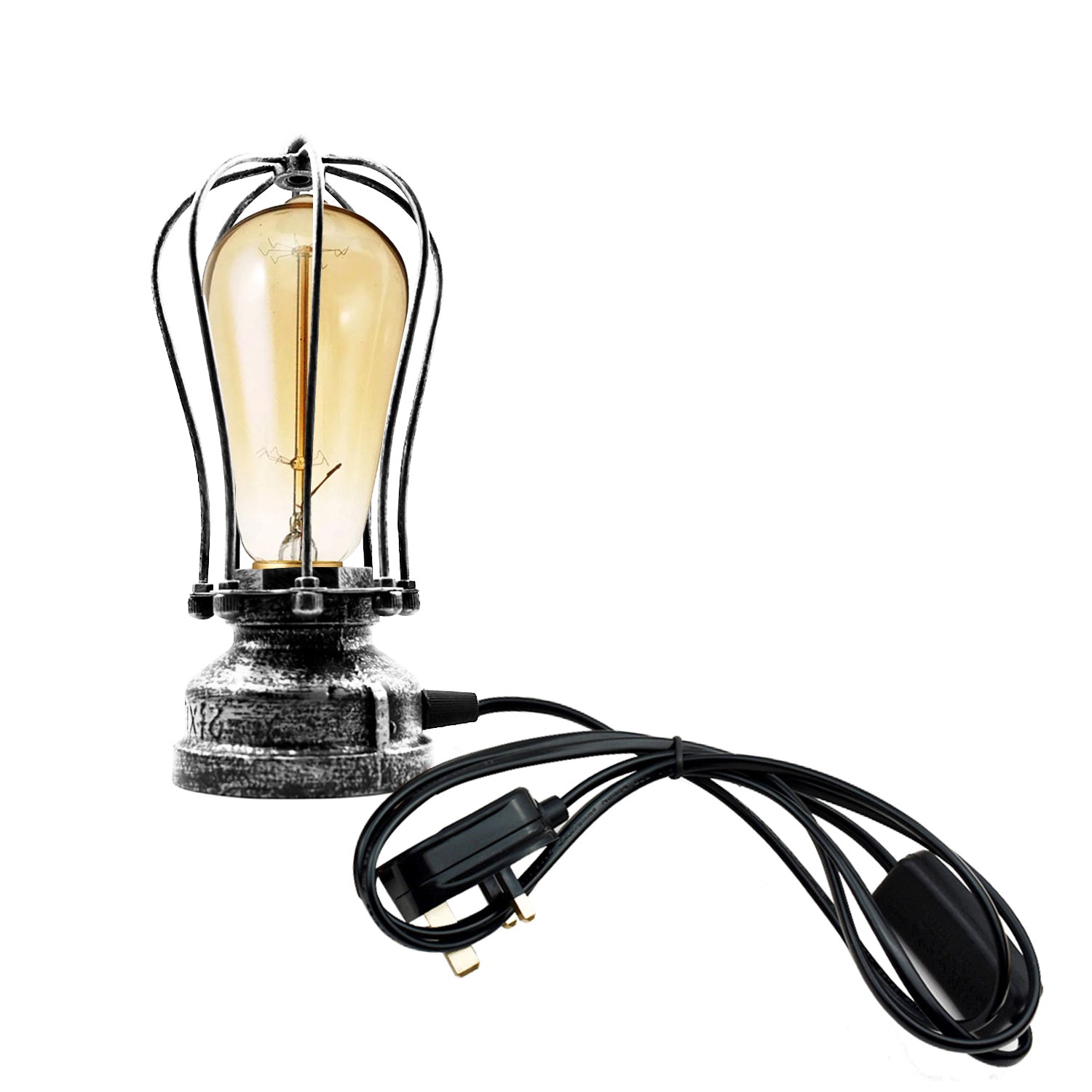 On/off switch plug in Black table lamp light 