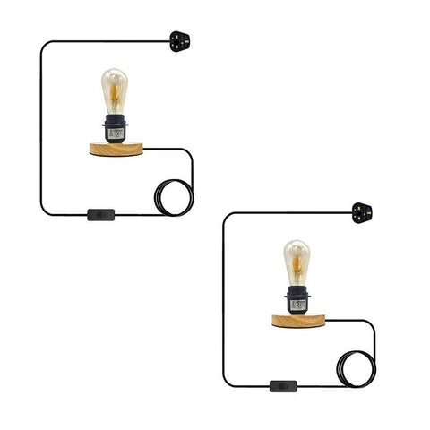 Lampe de Table industrielle avec support noir, plug-in E27, câble réglable, veilleuse ~ 4971 