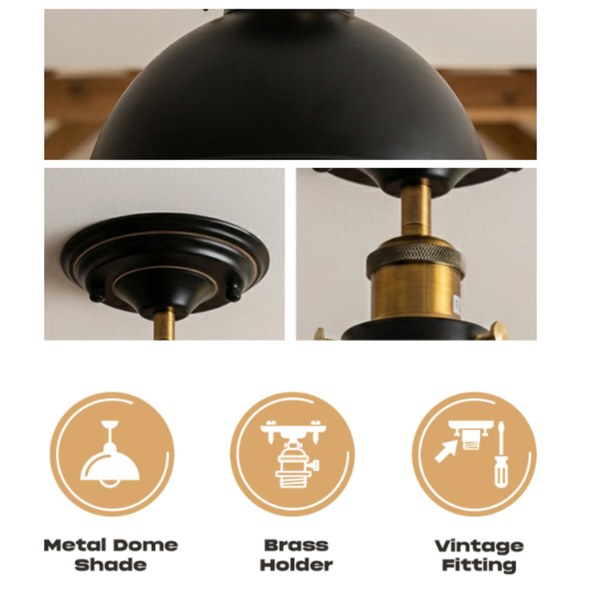 Plafonnier E27 vintage LEDSone installé au plafond