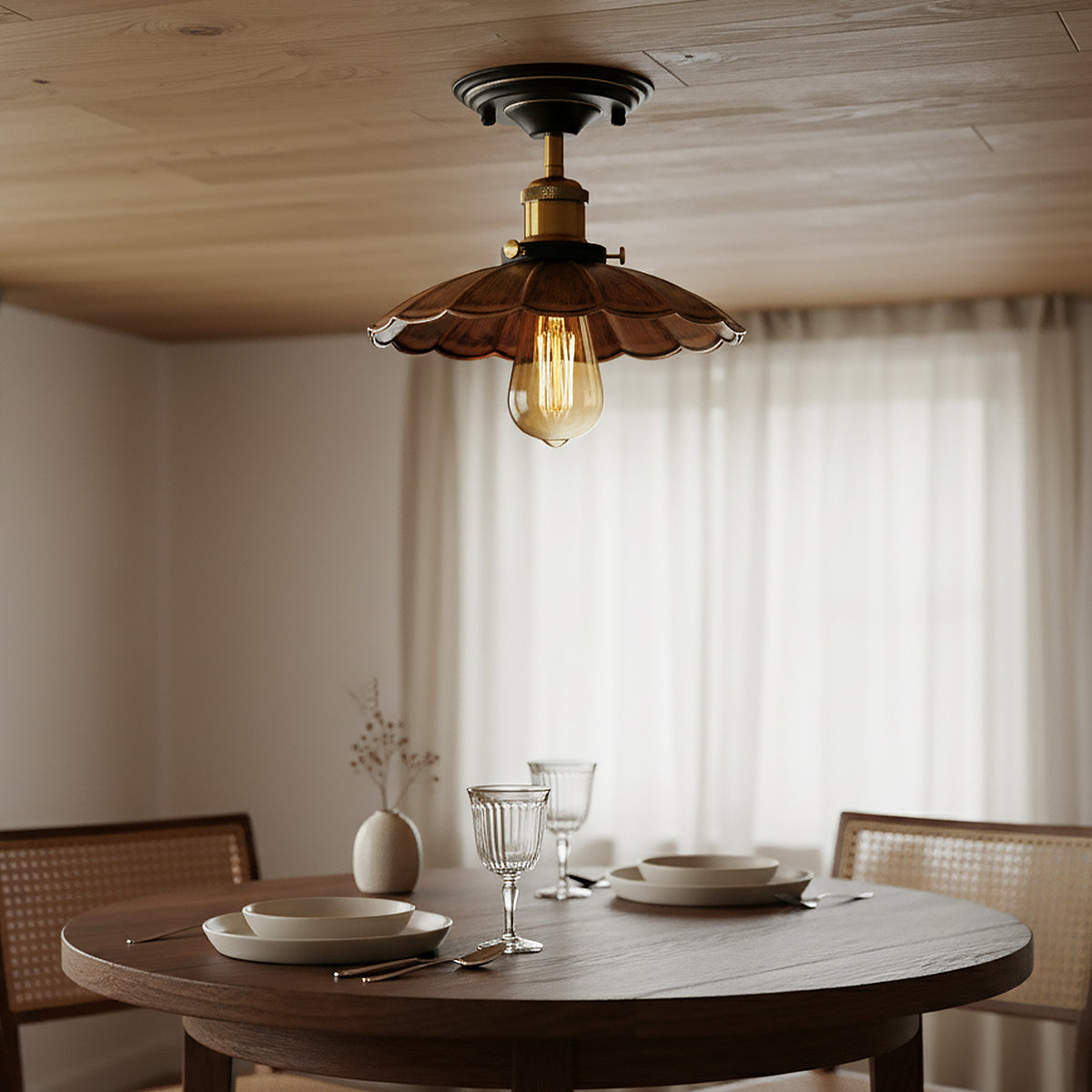  Plafonnier industriel en métal – style parasol, culot E27