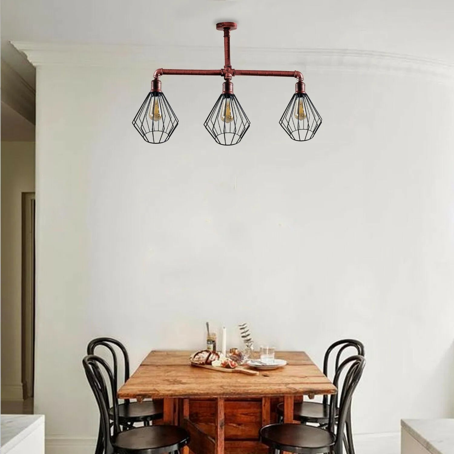 Plafonnier métal rétro pour salon et cuisine