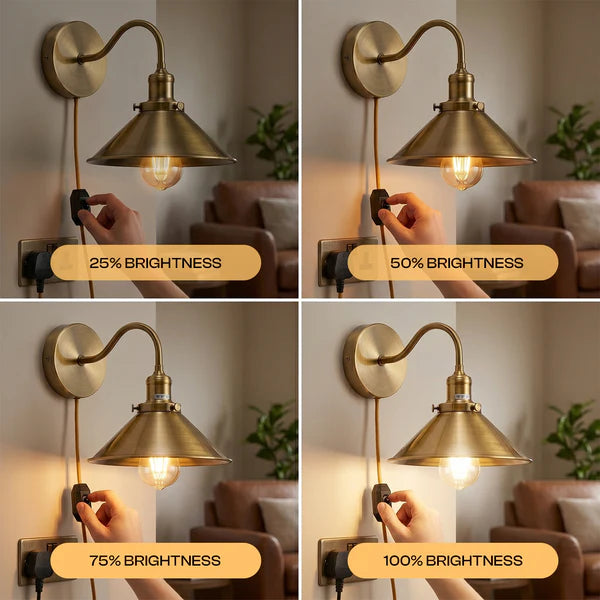 Applique murale enfichable 2M câble variateur interrupteur luminaires