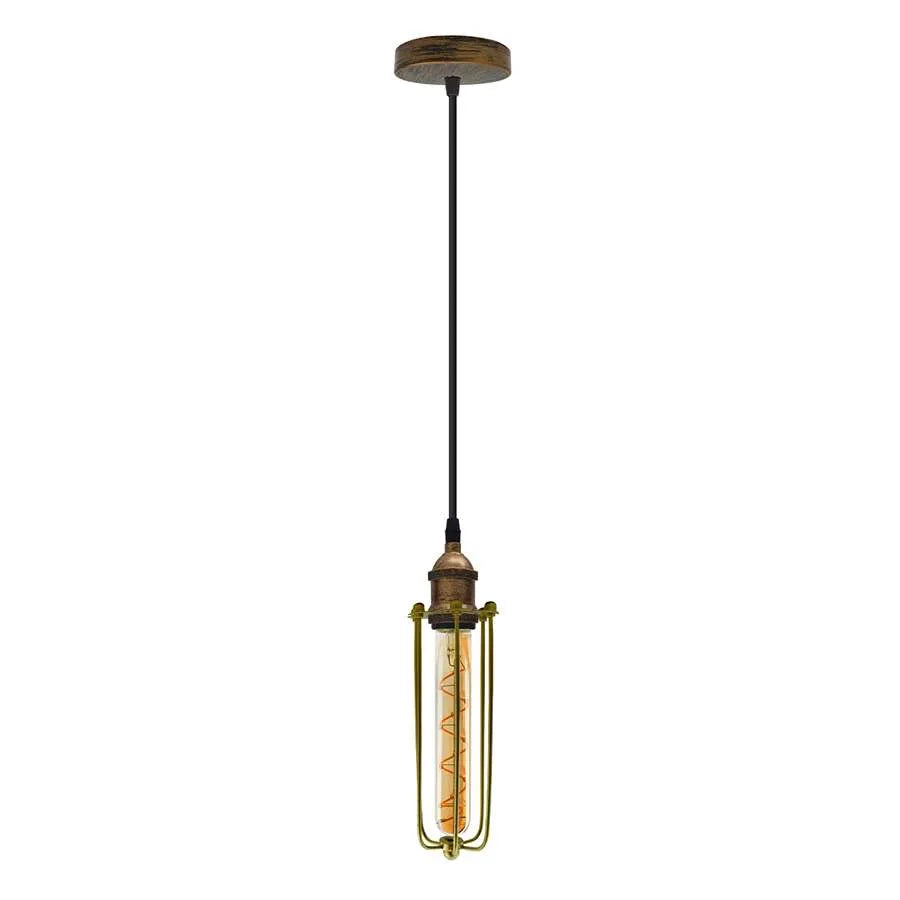 long cage ceiling pendant light single light