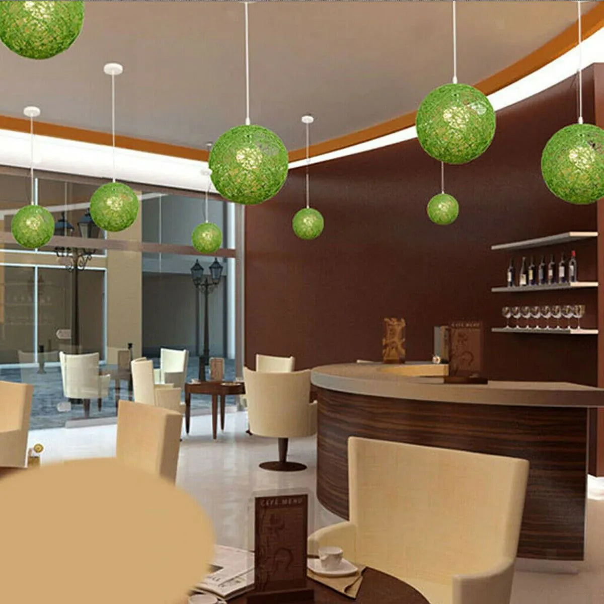  Rétro Suspension Luminaire en Rotin Globe Rond 