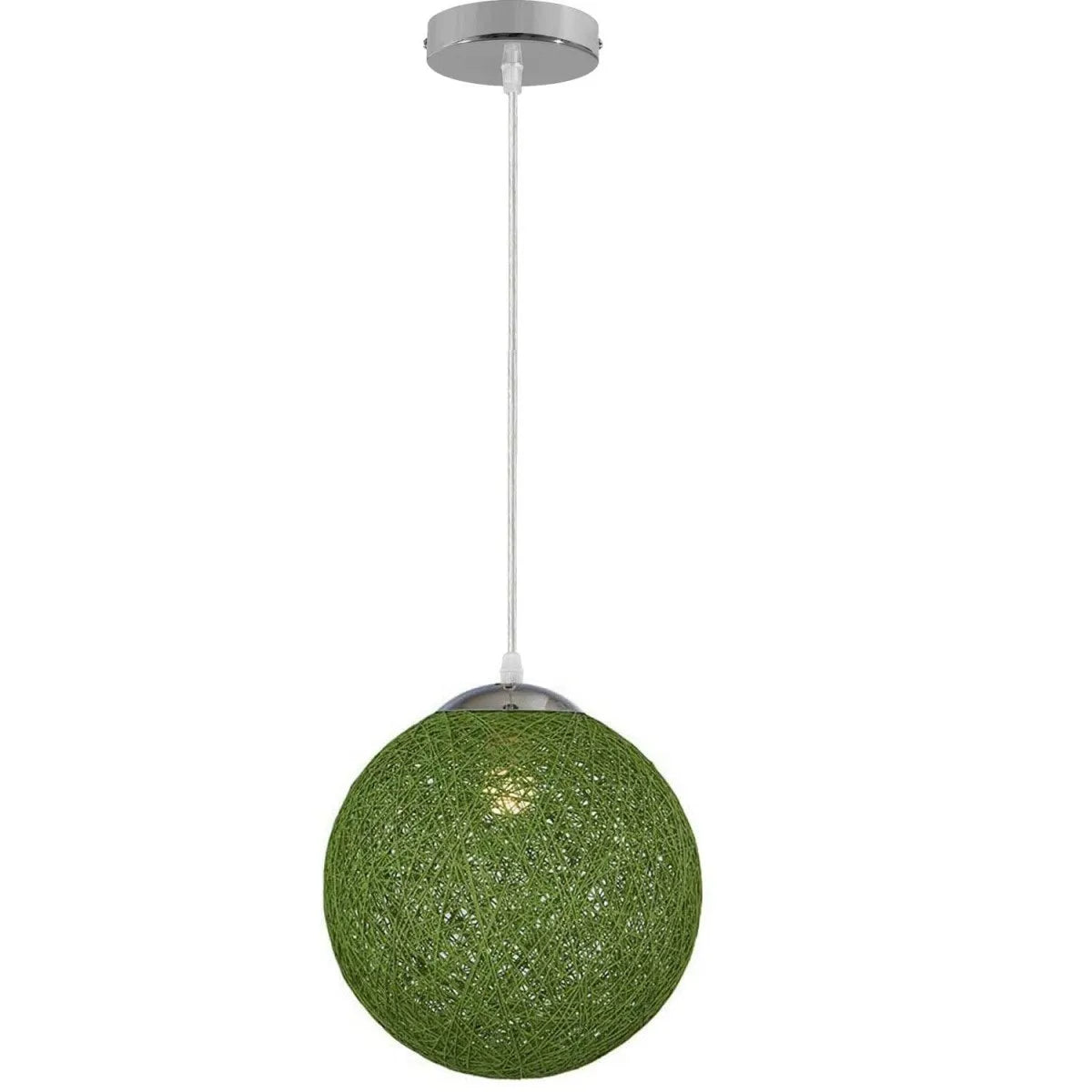  Rétro Suspension Luminaire en Rotin Globe Rond 15cm , Lustre Abat-jour DIY Lampe Plafond E27 pour Salon Restaurant Centre commercial Bar
