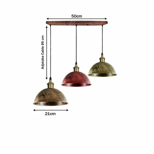 Rosace ronde 50 cm pour suspension industrielle 3 lampes