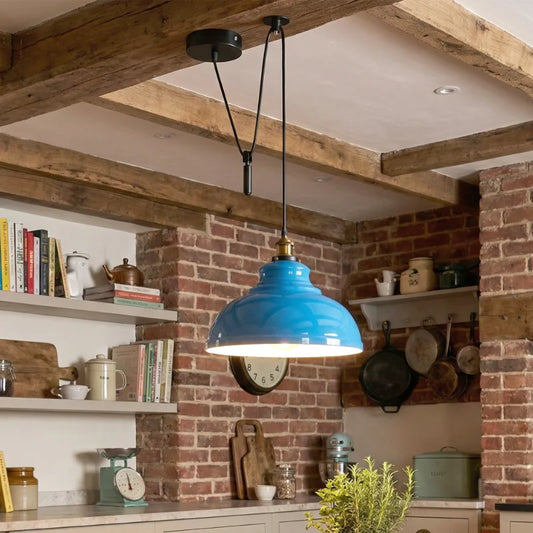 LEDSone Suspension à Poulie Industrielle E27 Câble 2m | Luminaire Hauteur Réglable ~2266