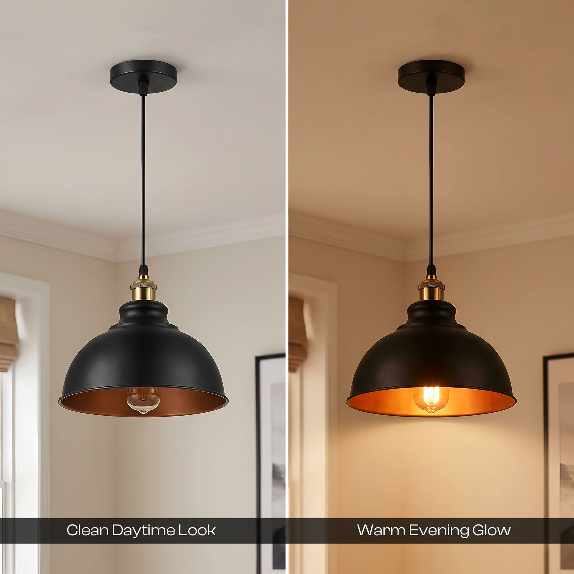 Suspension 3 lampes métal E27 pour cuisine
