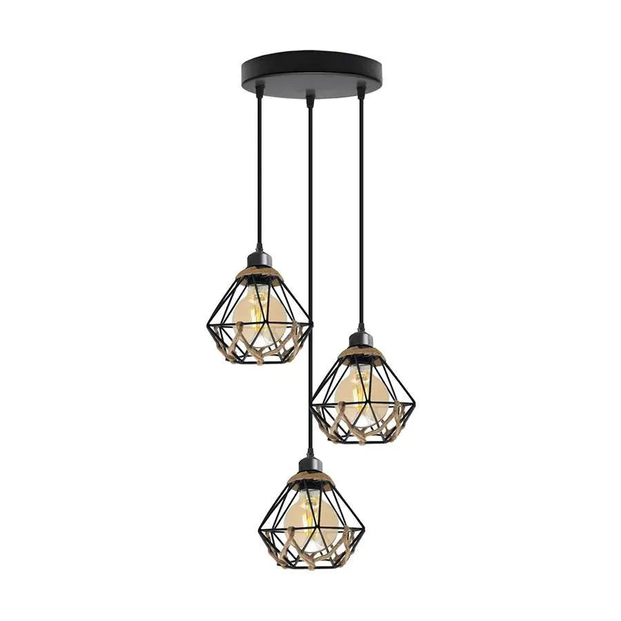 Suspension 3 lumières style industriel pour cuisine