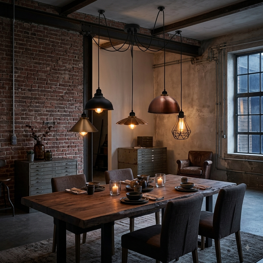 Suspension Araignée Vintage 5 Lampes E27 Réglables

