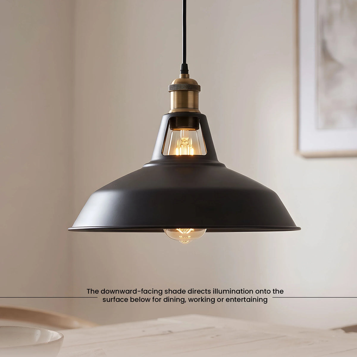 Suspension Industrielle Chic Noire
