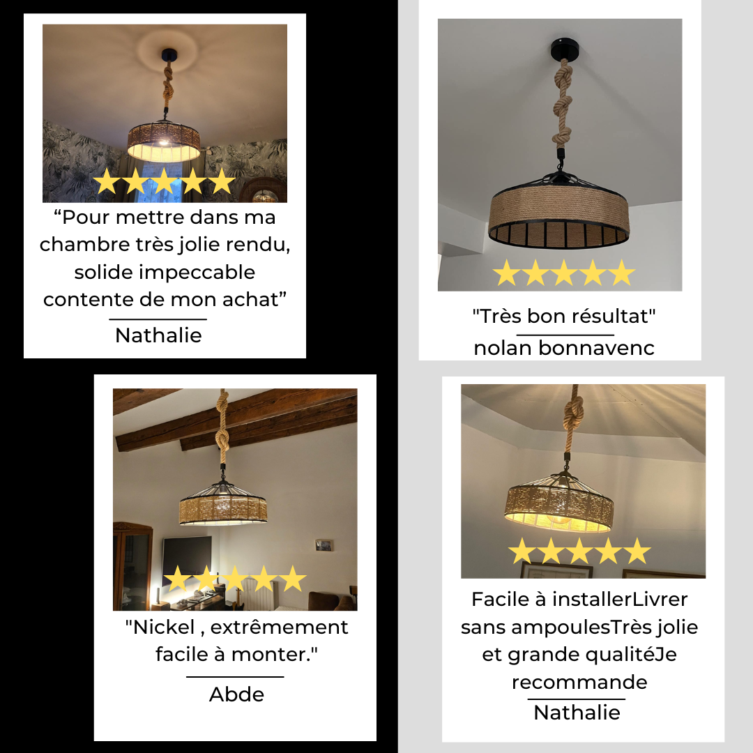 pendentif en chanvre
Suspension scandinave