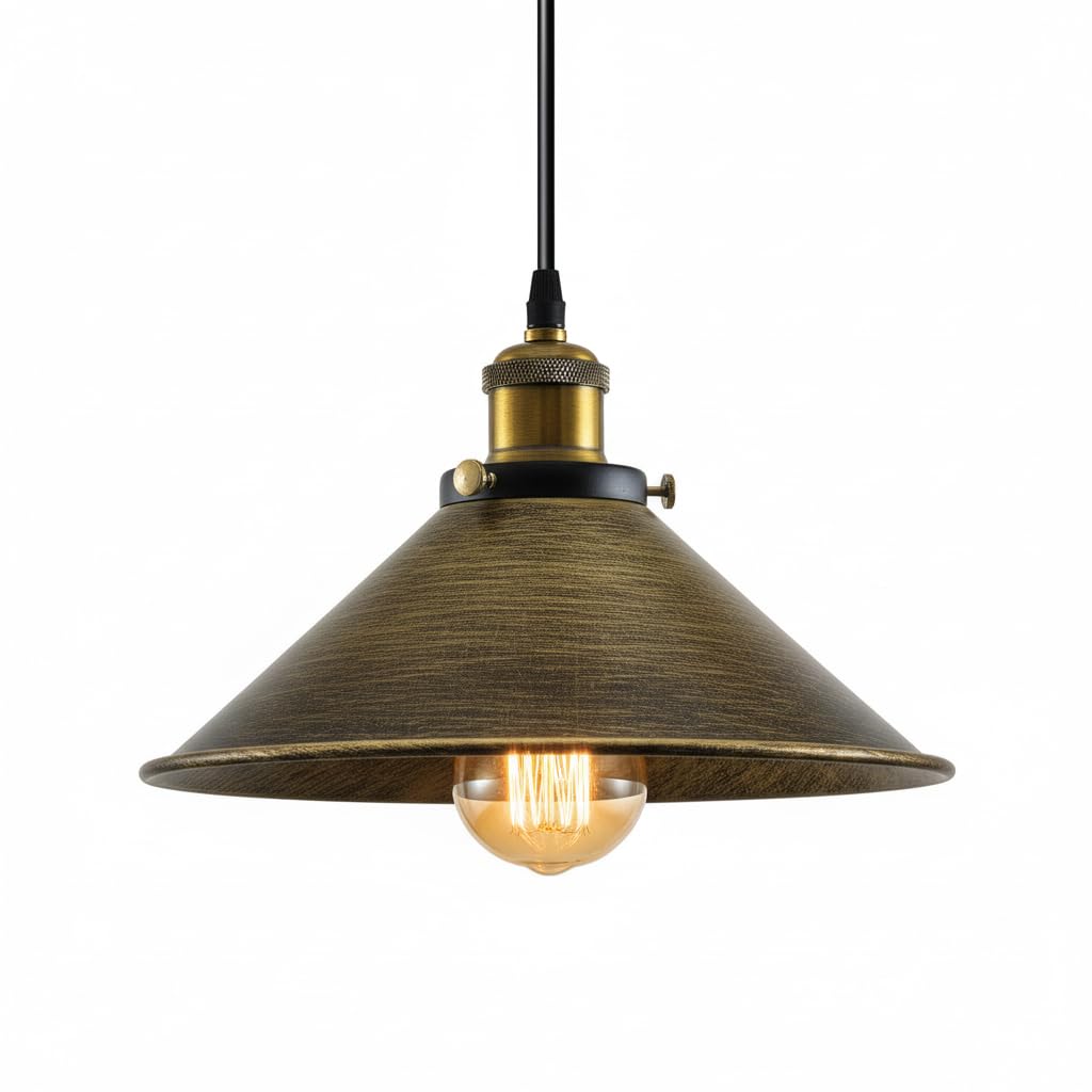 U-Do Suspension Luminaire Vintage 3 Têtes Lustre Cage en Métal Lampe Longue Pôle Noir décoration Chambre
