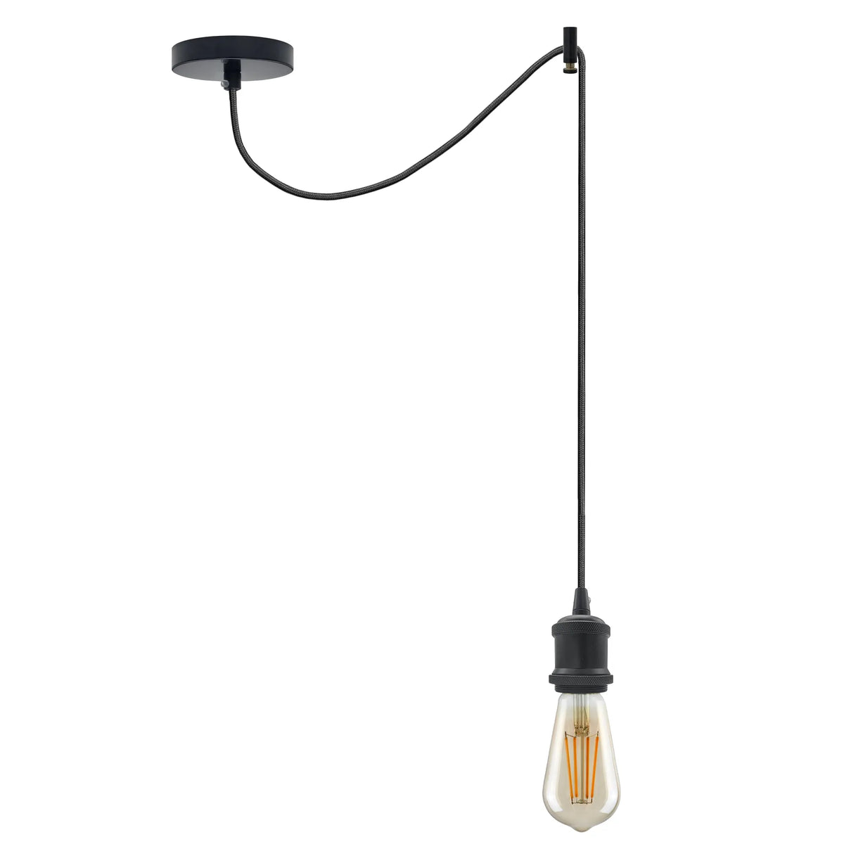 Suspension araignée noire avec câble tissu