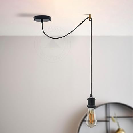 Suspension araignée vintage E27 avec câble tissu