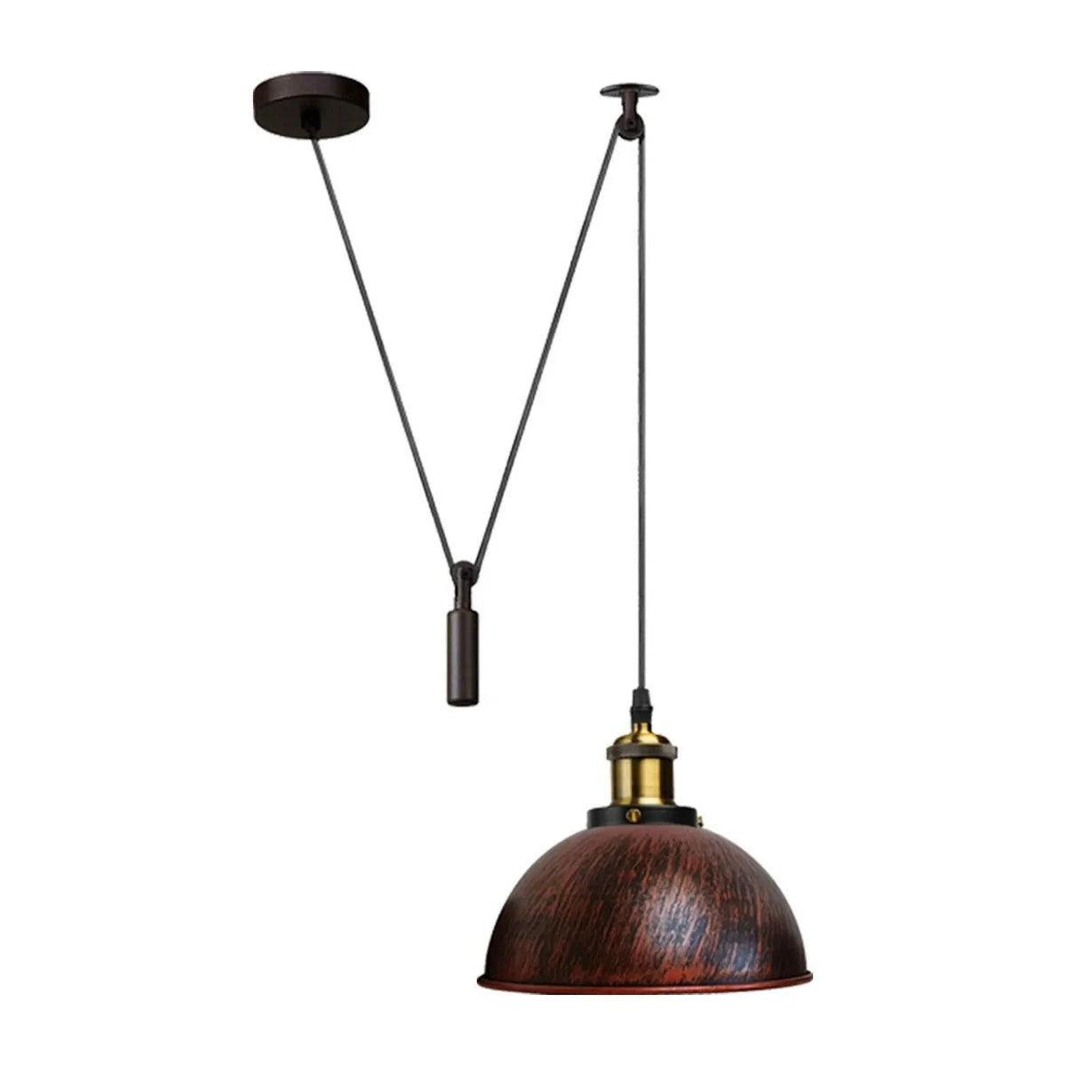 Suspension cuivre brossé vintage câble 2m E27 style rétro