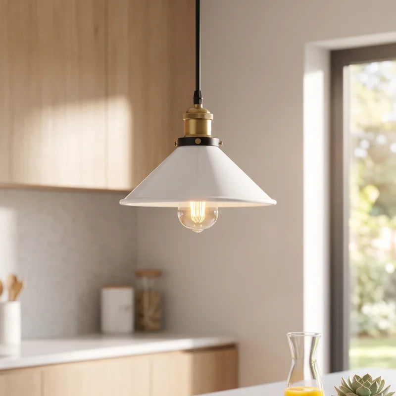 Suspension industrielle style néon pour cuisine
